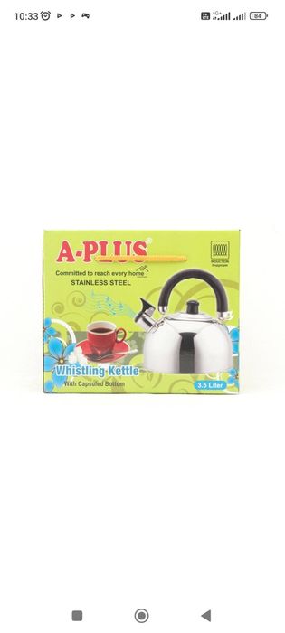 Нові та якісні зі свистком Чайники від A Plus  3,5 літра для всіх плит