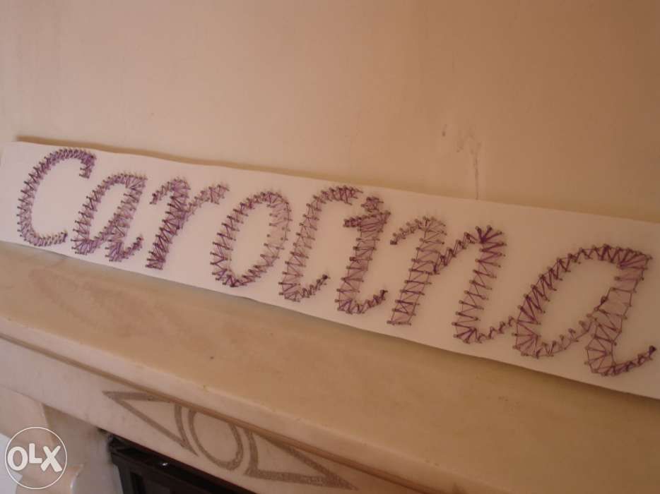 Quadros com nomes de pregos e linhas