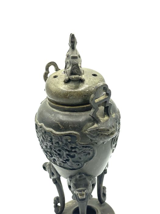Incensario defumador oriental chines bronze sec 19