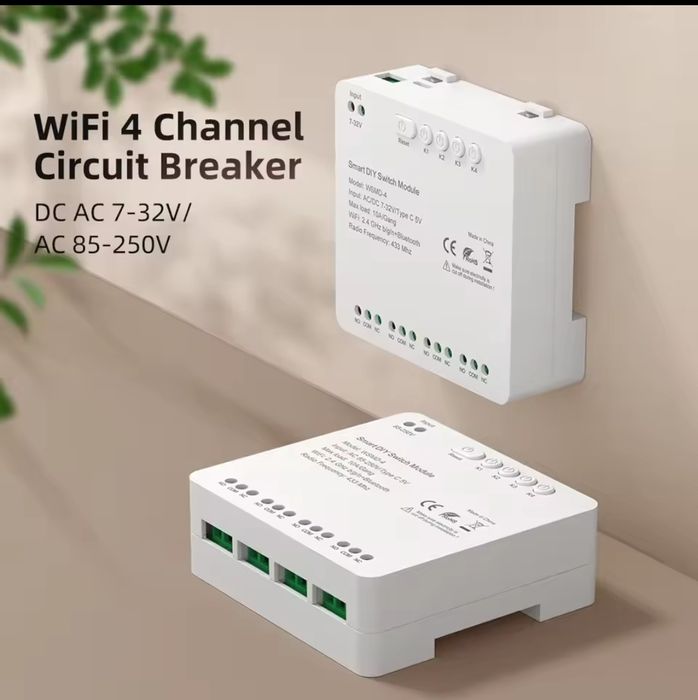 Tuya smart life 4-канальное умное реле, коммутатор, rf 433