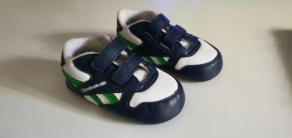 Buty reebok niechodki dla dziecka 18.5 granatowo biało zielone