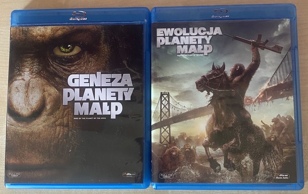 Filmy Blu-ray „Geneza Planety Małp” oraz „Ewolucja Planety Małp”