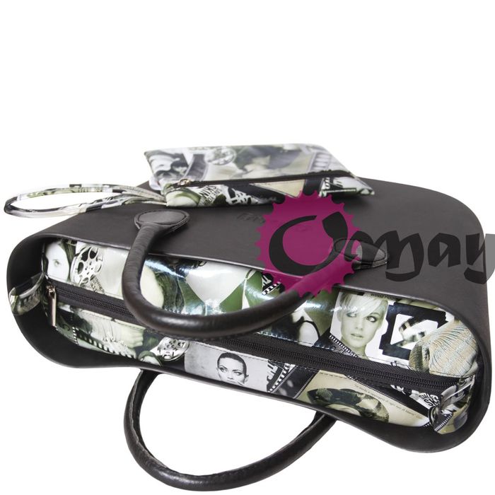 Czarny organizer OBAG STANDARD +Kosmetyczka eko skóra 2 kieszenie OMAY
