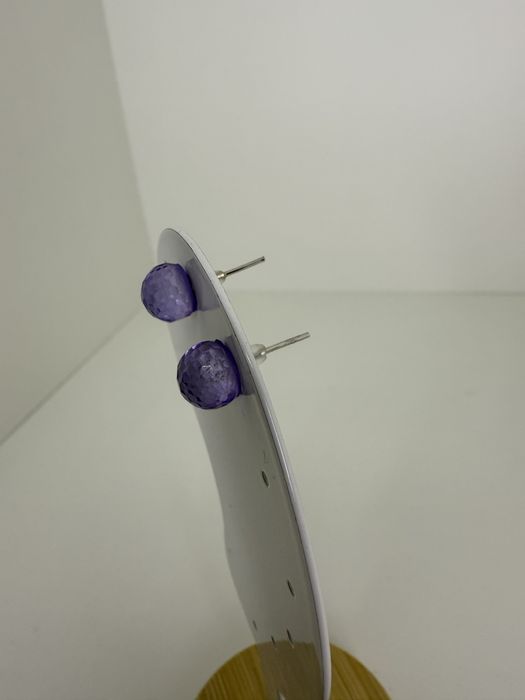 Fioletowe kulki kolczyki