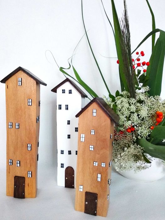 Drewniane domki w rustykalnym stylu.