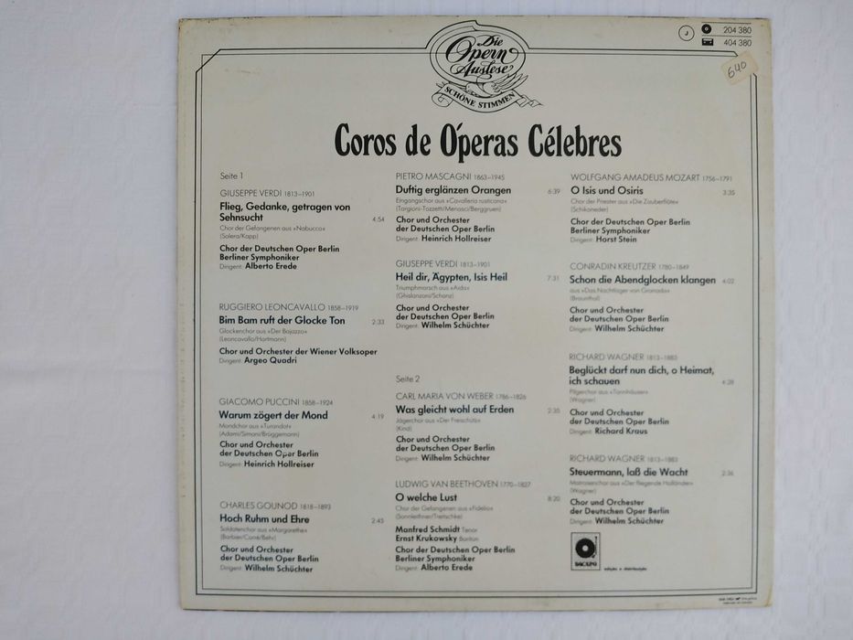 Vinil Coros de Ópera Célebres