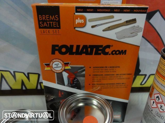 Tinta alta temperatura Foliatec de cor Vermelho Brilhante para bombas / pinças de travão, kit 3 c.