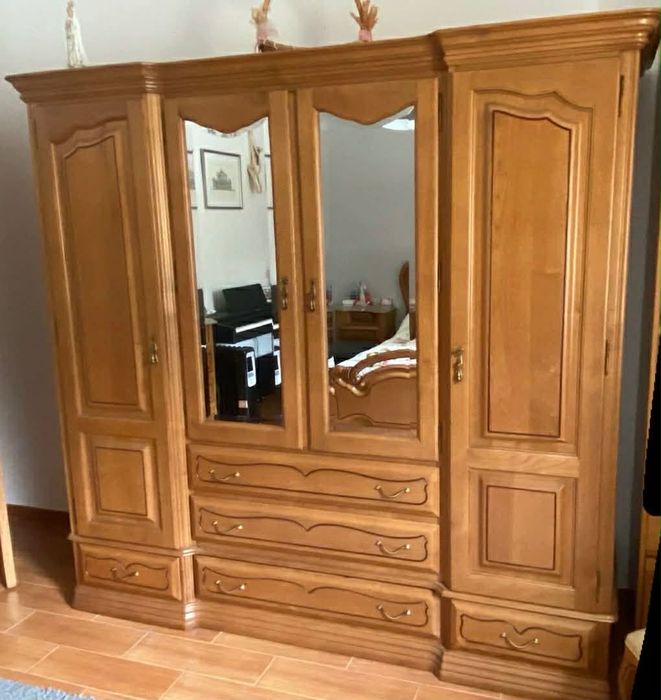 Conjunto armário e cómoda sem espelho quarto