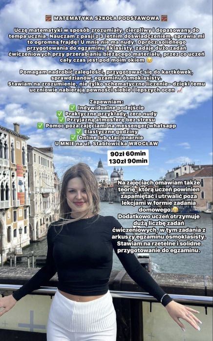 Korepetycje z matematyki szkoła podstawowa, Wrocław Stabłowice