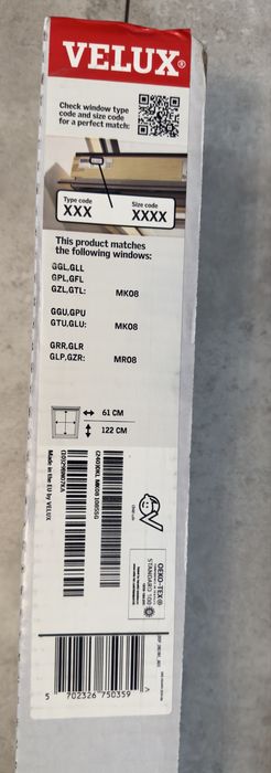 NOWY Zestaw VELUX MK08 (78x140) Roleta DKL + Markiza MHL Oryginał