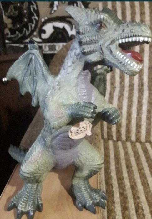 Динозавр музичний на батарейках, м'який, гумовий, 41см