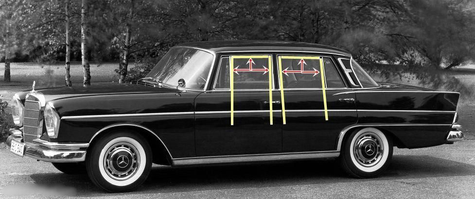 prowadnica uszczelka szyba drzwi mercedes w110 111