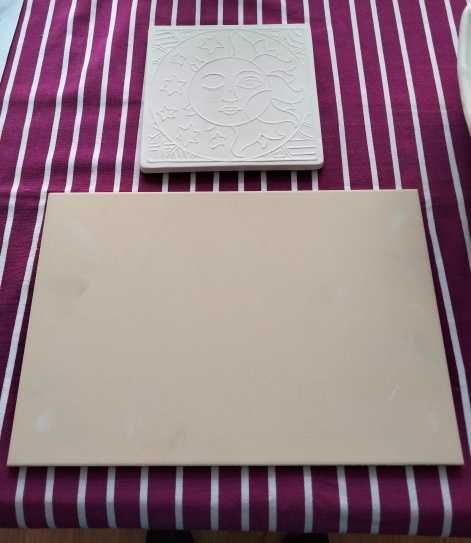 Placas em chacota branca para pintura (artesanato manual)