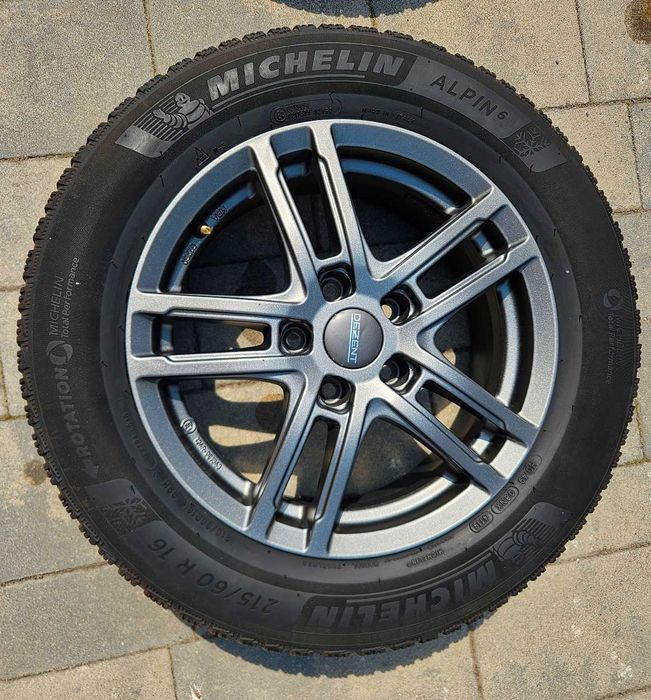 4xAlufelgi DEZENT TZ Grafit 16 5x112 ET46 + Michelin Alpin 6 215/60R16