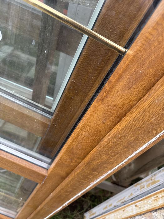 1x okno plastikowe 86x220 balkonowe zloty dab szpros zloty (wysylka)