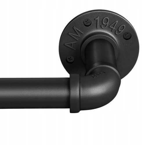 Czarny Regulowany Karnisz Industrialny Sufitowy 25mm 76-152cm