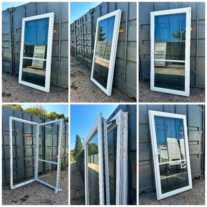 Okna używane PCV 104x136 Duży SKŁAD OKIEN Dowóz, balkonowe, tarasowe
