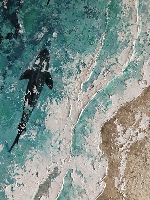 Dwuczęściowy dwiptych „Życie w oceanie” (2×55×75 cm)