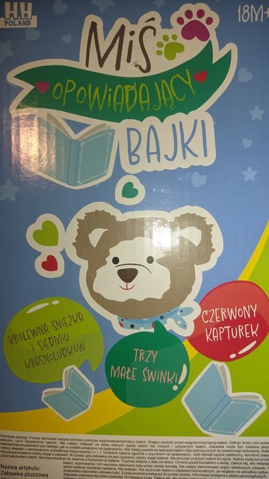 Miś opowiadający bajki mówiący czytający zabawka interaktywna gawędzia