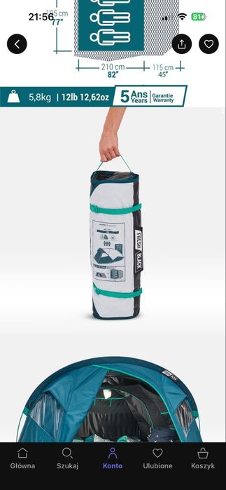 NOWY Namiot QUECHUA MH 100 3-osobowy