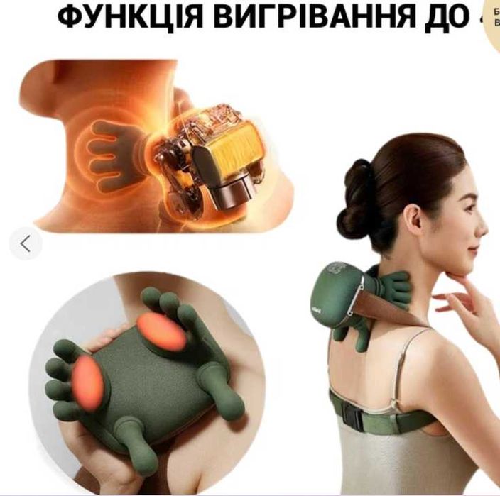 Електричний масажер для шиї та плечей Shoulders & Neck Зелений