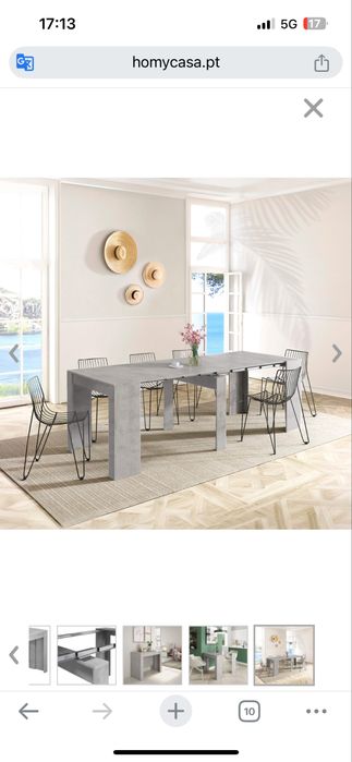 Mesa extensivel cinzento