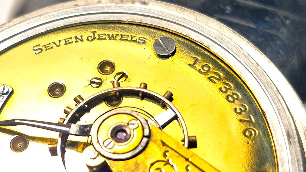 Kieszonkowy ELGIN U.S.A. - Lite srebro Sterling 925 UNIKAT