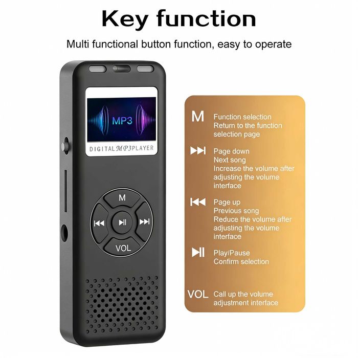 Mini gravador de áudio/som/voz digital 8 gb