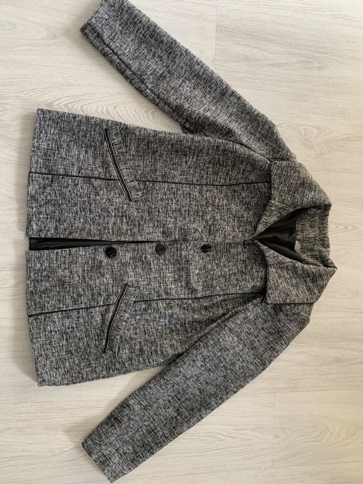 Szaro - czarny żakiet damski/ kurtka w stylu retro