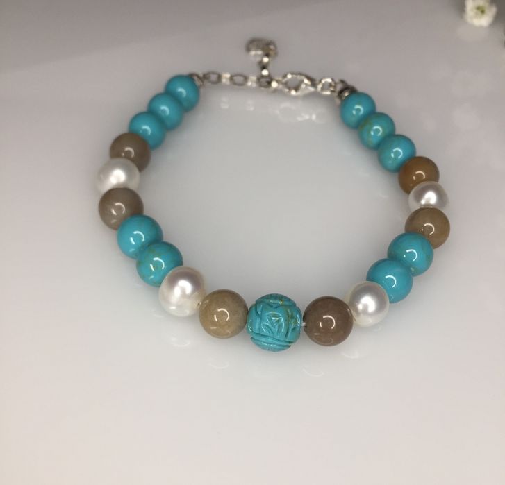 Браслет Thomas Sabo Charm , бирюза,яшма, перли