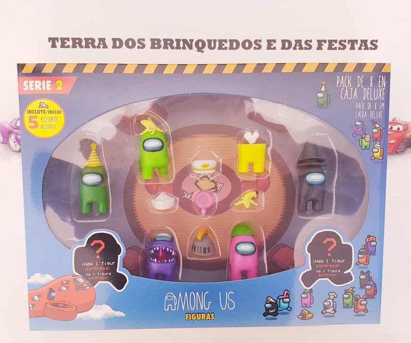 Conjunto 8 pcs + 5 Acessórios Among Us (Portes Incluidos)