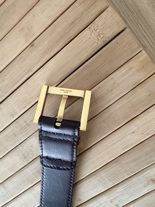 Pasek YVES Saint Laurent YSL Pasek do spodni Chocolate Czekoladowy