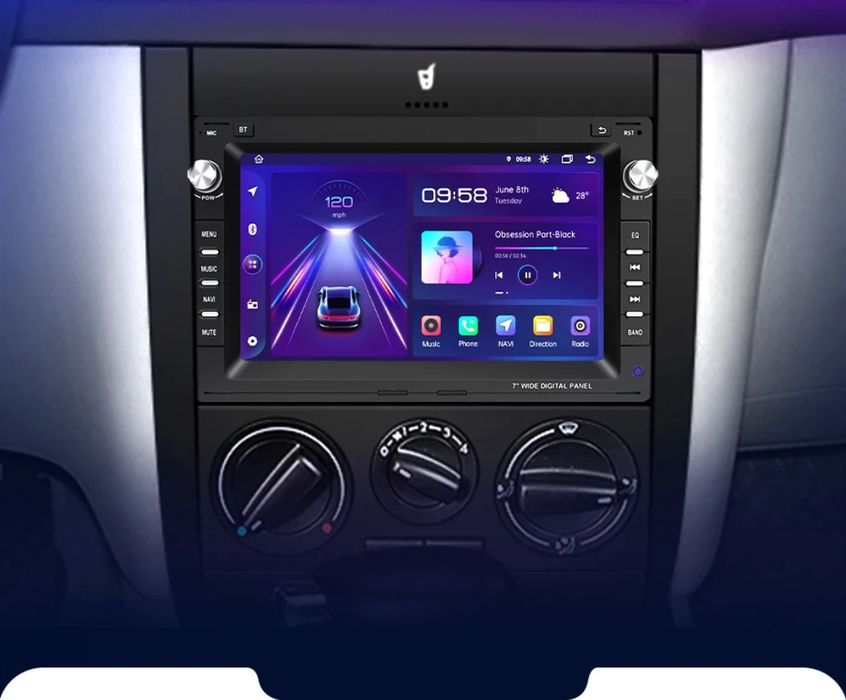 Rádio 7" Android Auto e Carplay VW Golf 4 Passat B5 Polo 2/64GB GPS