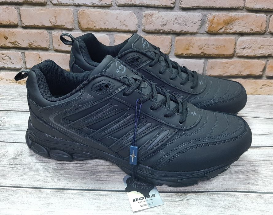 Нубуковые чёрные кроссовки Bona  913D  47.48p