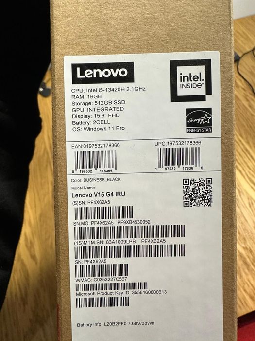 Laptop Lenovo V15 16GB 512GB na gwarancji