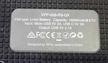 Powerbank Novo 15000mAh