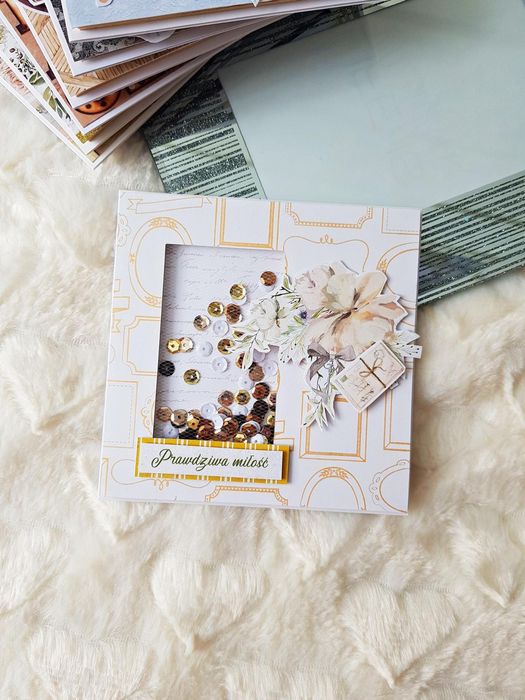 Elegancka kartka ślubna (shaker card)
