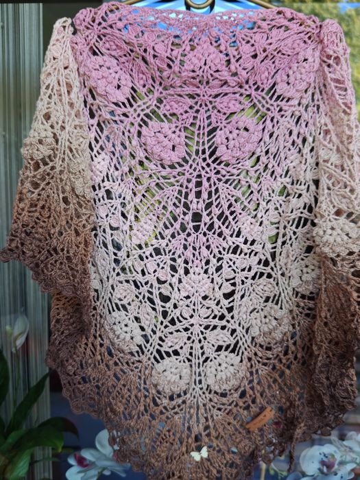 Chusta nowa na szydełku Folkloria