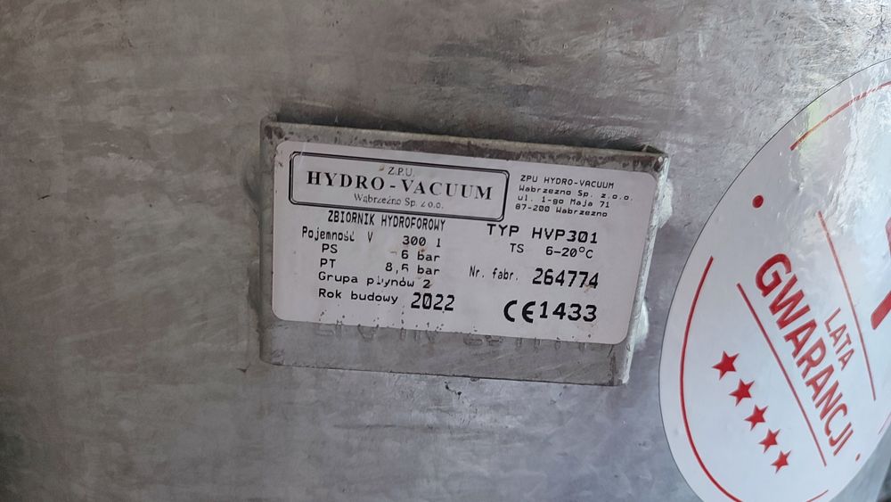 Sprzedam zbiornik hydroforowy 300l HYDRO-VACUUM