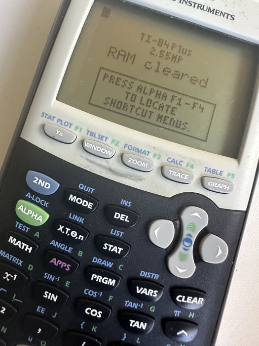 Calculadora Texas a funcionar
