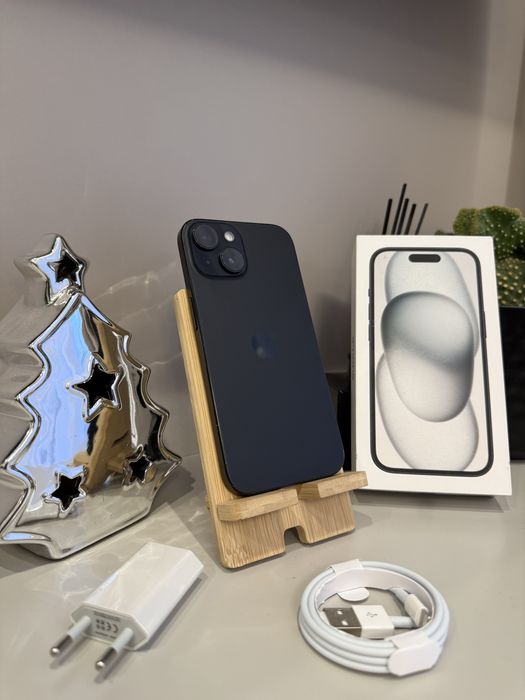 iPhone 15 128GB Czarny - 100% kondycji | faktura | gwarancja | zestaw