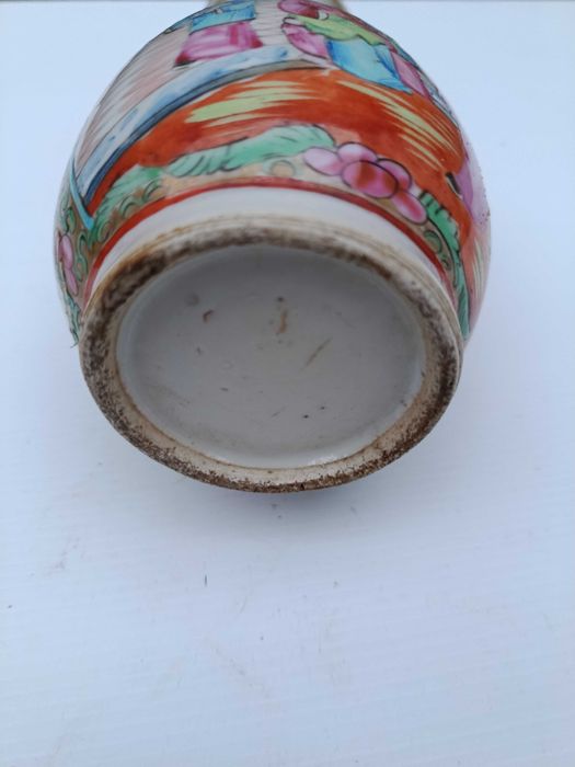 Jarra Porcelana da China Mandarim Séc XIX 21 cm