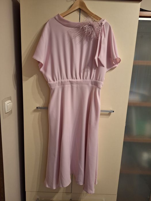 Sukienka weselna wesele pudrowa rozm 40 42
