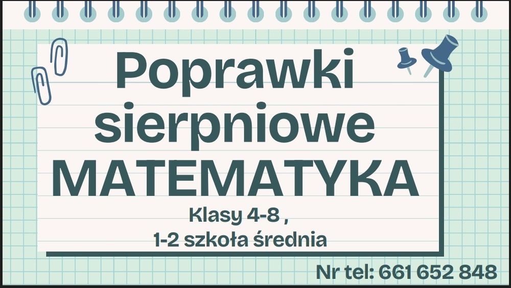 Poprawki sierpniowe matematyka
