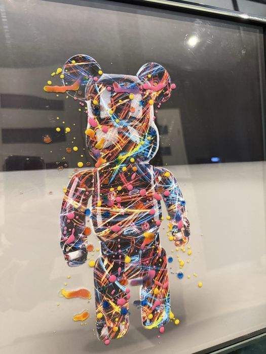 Obraz Bearbrick pop-art / street art szkło, lustro, drewno, miś,