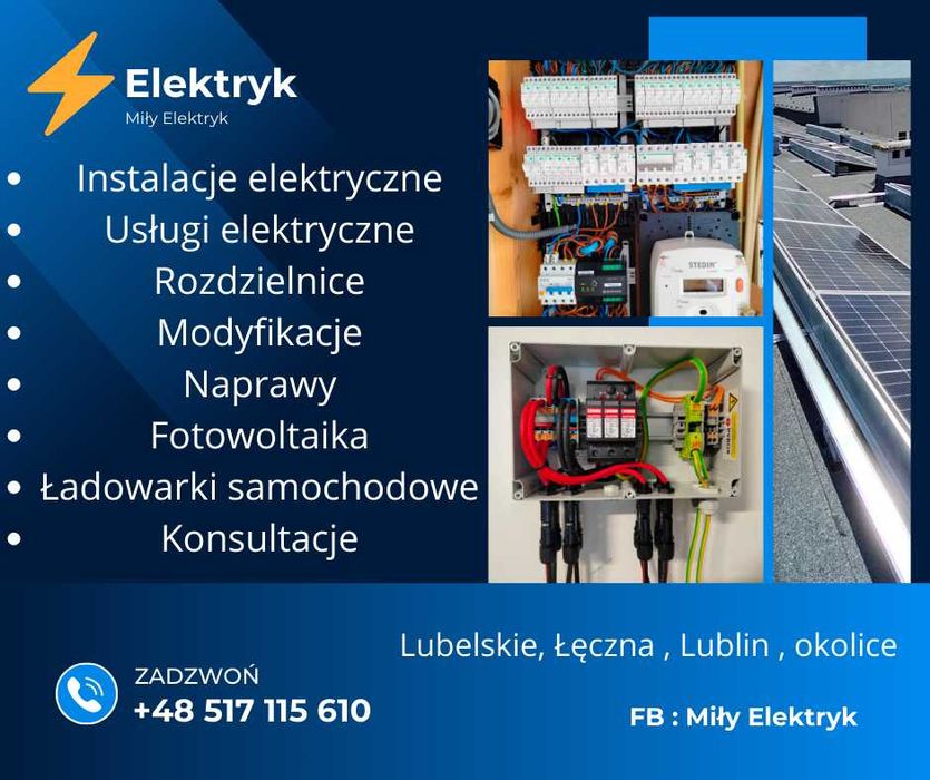 Elektryk, usługi elektryczne, Łęczna, Lublin , okolice