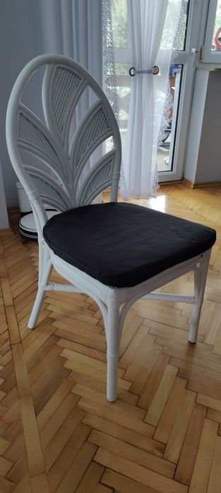 Krzesła rattanowe bielone 4 szt. (Cena za szt. 150zł)