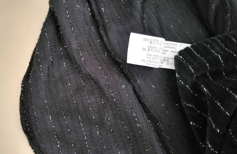 Zara kombinezon czarny błyszczące paski welwet/welur 13-14 lat/152-164