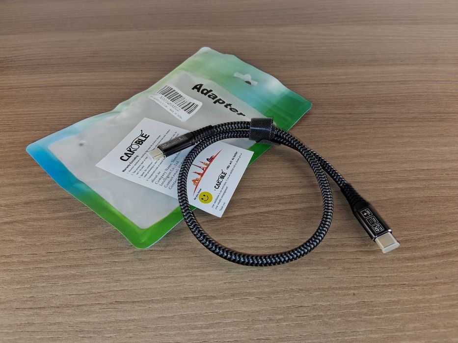 S034 Adapter USB-C Do USB-C Kabel Pleciony 4K Wysoka Jakość
