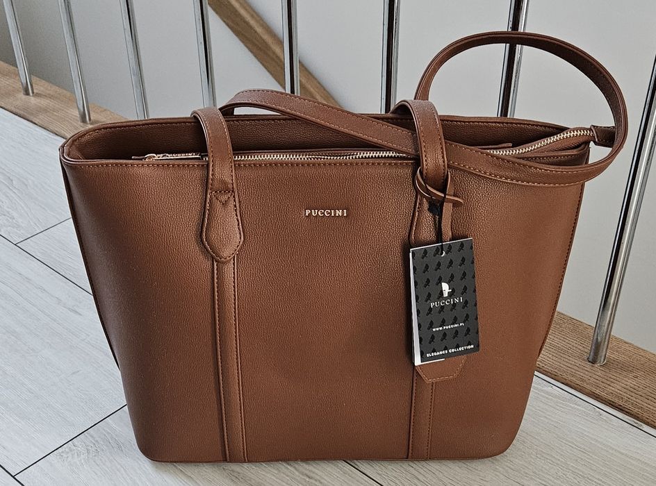 Puccini duża torba shopper brąz